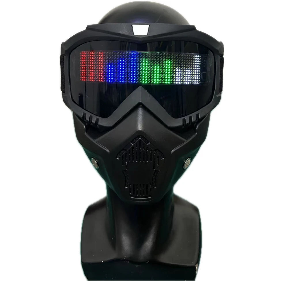 Cyberpunk Mask Light up Mask with Programmable App Multi-Patterns DisplaySci Fi Mask Cosplay For Adult Party