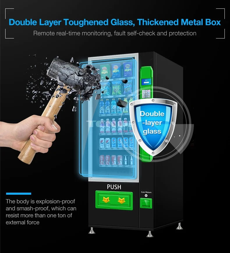 Snack And Drink Small Vending Machine Automatic Professional Black Vending Machine For Sale