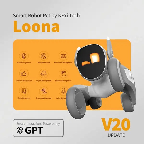 Loona Smart Pet Robot | AI Interactive,Gesture Control,Voice Commands,Home Monitoring,Multilingual Support,Children's Companion