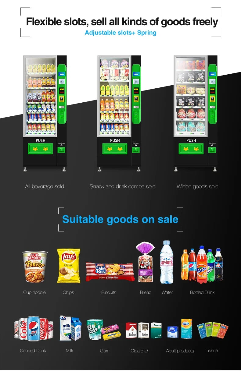 Snack And Drink Small Vending Machine Automatic Professional Black Vending Machine For Sale