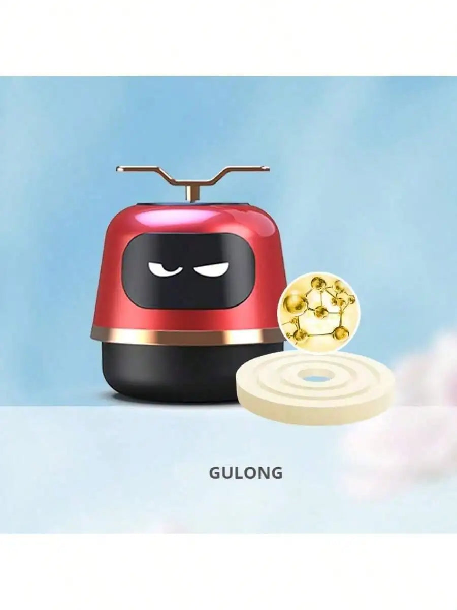 1pc Robot Car Air Freshener, Automotive Perfume Essential Oil, Center Console Decoration, High-Grade Solar-Powered Rotating Air