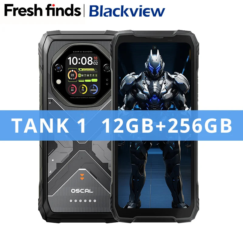 【World premiere】Blackview Oscal TANK 1 Rugged SmartPhone 5G MediaTek Dimensity 7050 6.78" 2.4K 120Hz Display 20000mAh NFC 64MP