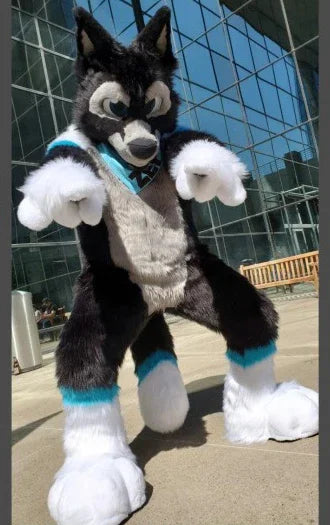 Christmas Furry Fursuit Wolf Husky Dog Mascot Costumes Movie Props Show Halloween Birthday Party Outdoor Event Outfit Costume