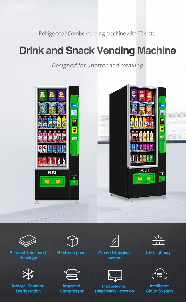 Snack And Drink Small Vending Machine Automatic Professional Black Vending Machine For Sale