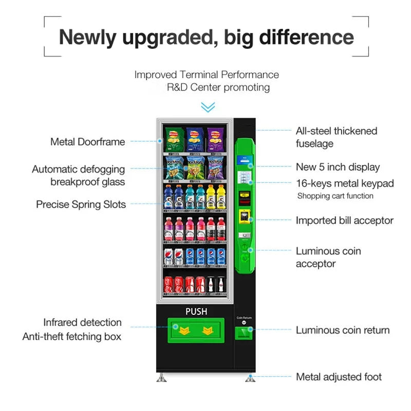 Snack And Drink Small Vending Machine Automatic Professional Black Vending Machine For Sale