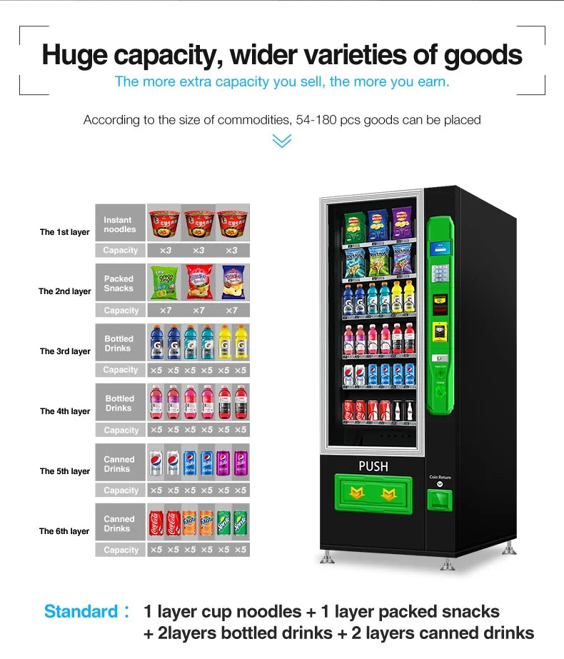 Snack And Drink Small Vending Machine Automatic Professional Black Vending Machine For Sale