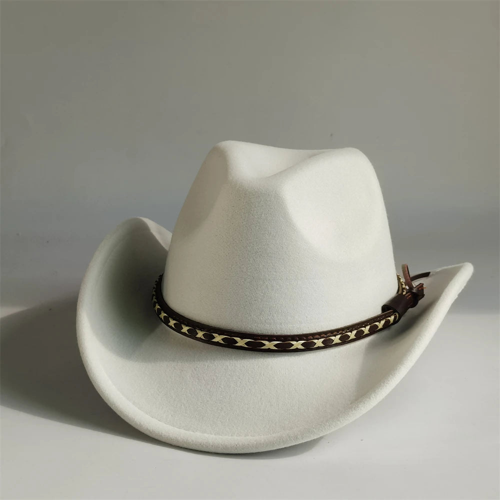 Retro Western Cowboy Hats For Men Women jazz Hats belt solid cowgirl hats chapeau cowboy ковбойская шляпа sombrer