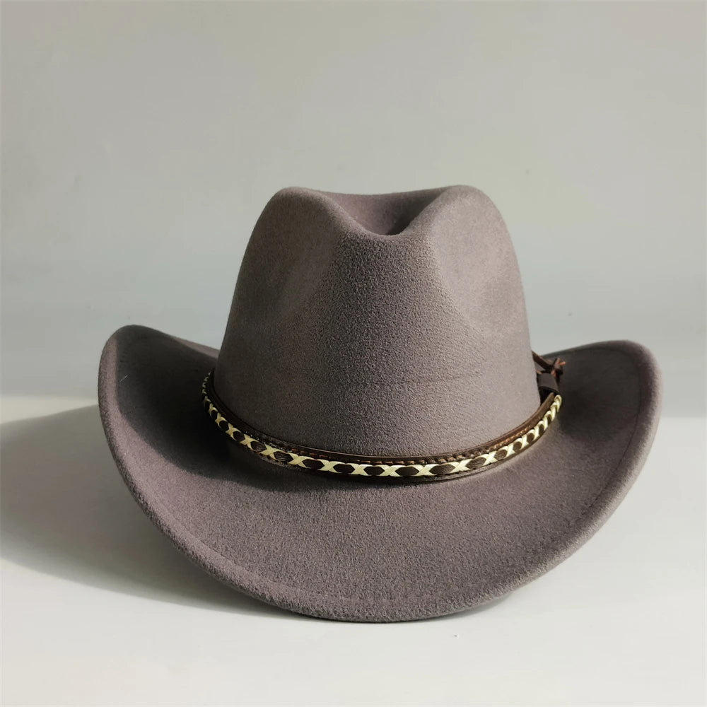 Retro Western Cowboy Hats For Men Women jazz Hats belt solid cowgirl hats chapeau cowboy ковбойская шляпа sombrer