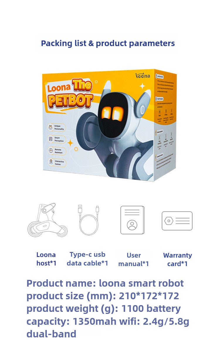 Loona Smart Pet Robot | AI Interactive,Gesture Control,Voice Commands,Home Monitoring,Multilingual Support,Children's Companion