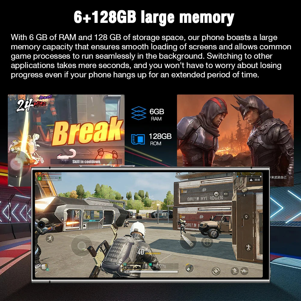 Hot Selling S24 ULTRA Original 6GB+128GB 5G Smartphone 7.3 Inch 72MP+108MP Android 14 Cell Phone Unlocked Gaming Mobile Phones