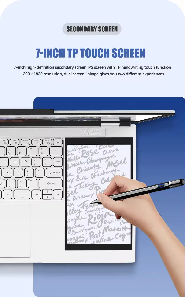 Super Cheap Hot Selling Computer Factory Cheapest N95 Dual-screen 15.6 "+7" Laptop Business Laptop Win 11 Intel Business Laptop