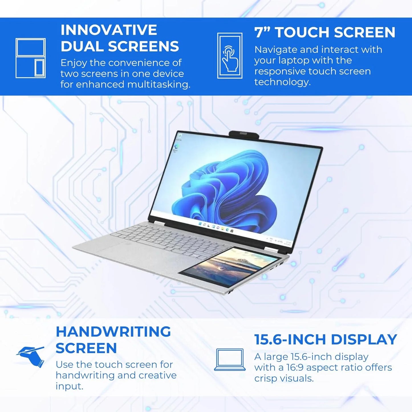 Super Cheap Hot Selling Computer Factory Cheapest N95 Dual-screen 15.6 "+7" Laptop Business Laptop Win 11 Intel Business Laptop