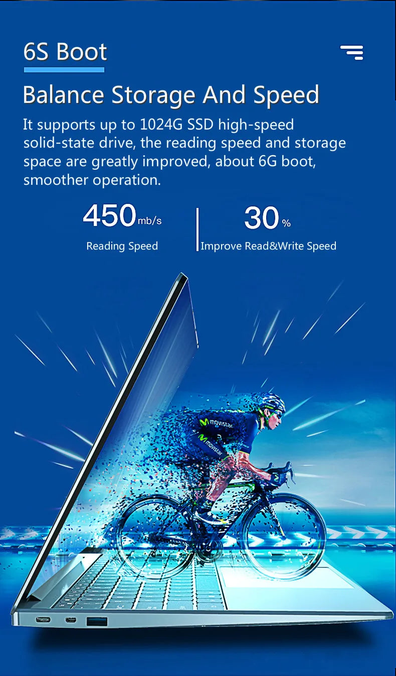 Win 10 Pro Laptop, 15.6" FHD IPS Display, 12G RAM with N5095 Notebook Portable Gaming Laptop