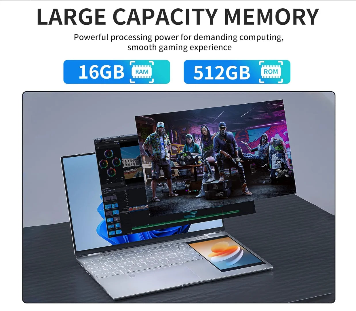 Super Cheap Hot Selling Computer Factory Cheapest N95 Dual-screen 15.6 "+7" Laptop Business Laptop Win 11 Intel Business Laptop