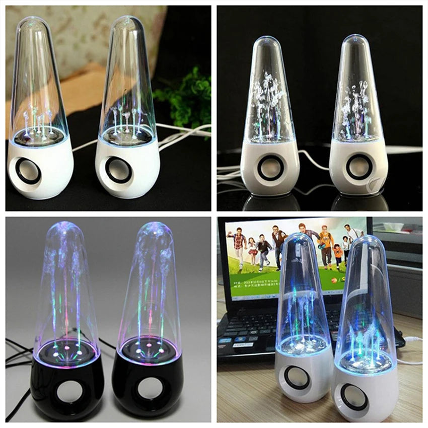 2PCS Dancing Water LED Speakers for PC & Laptop Audio