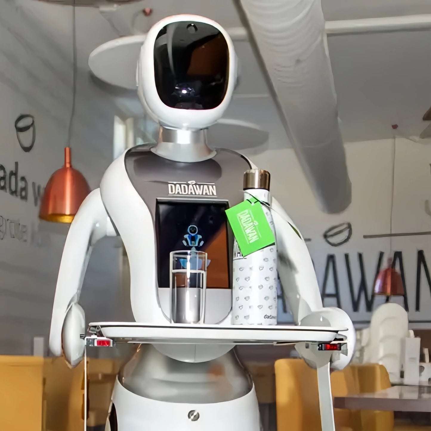 Amy Humanoid AI Robot Waiter for Restaurant / Coffee Shop Automatic Walk and Talk Meal robotic server