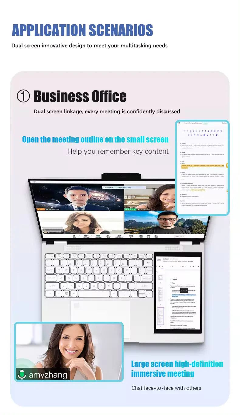 Super Cheap Hot Selling Computer Factory Cheapest N95 Dual-screen 15.6 "+7" Laptop Business Laptop Win 11 Intel Business Laptop