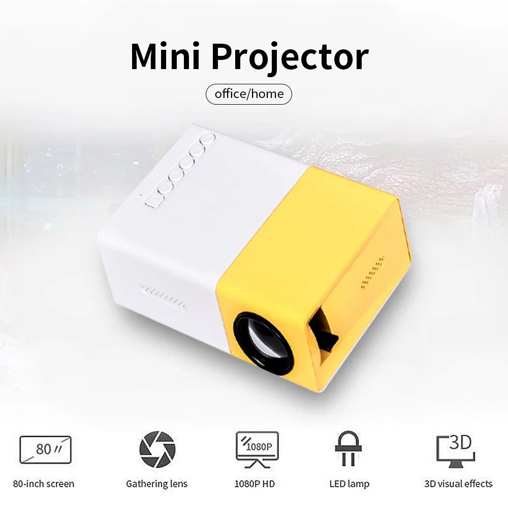 YG300 Mini LED Projector Upgraded Version 1000 Lumen  HDMI-compatible USB Audio Home Media Player Beamer 4k Mini Projector