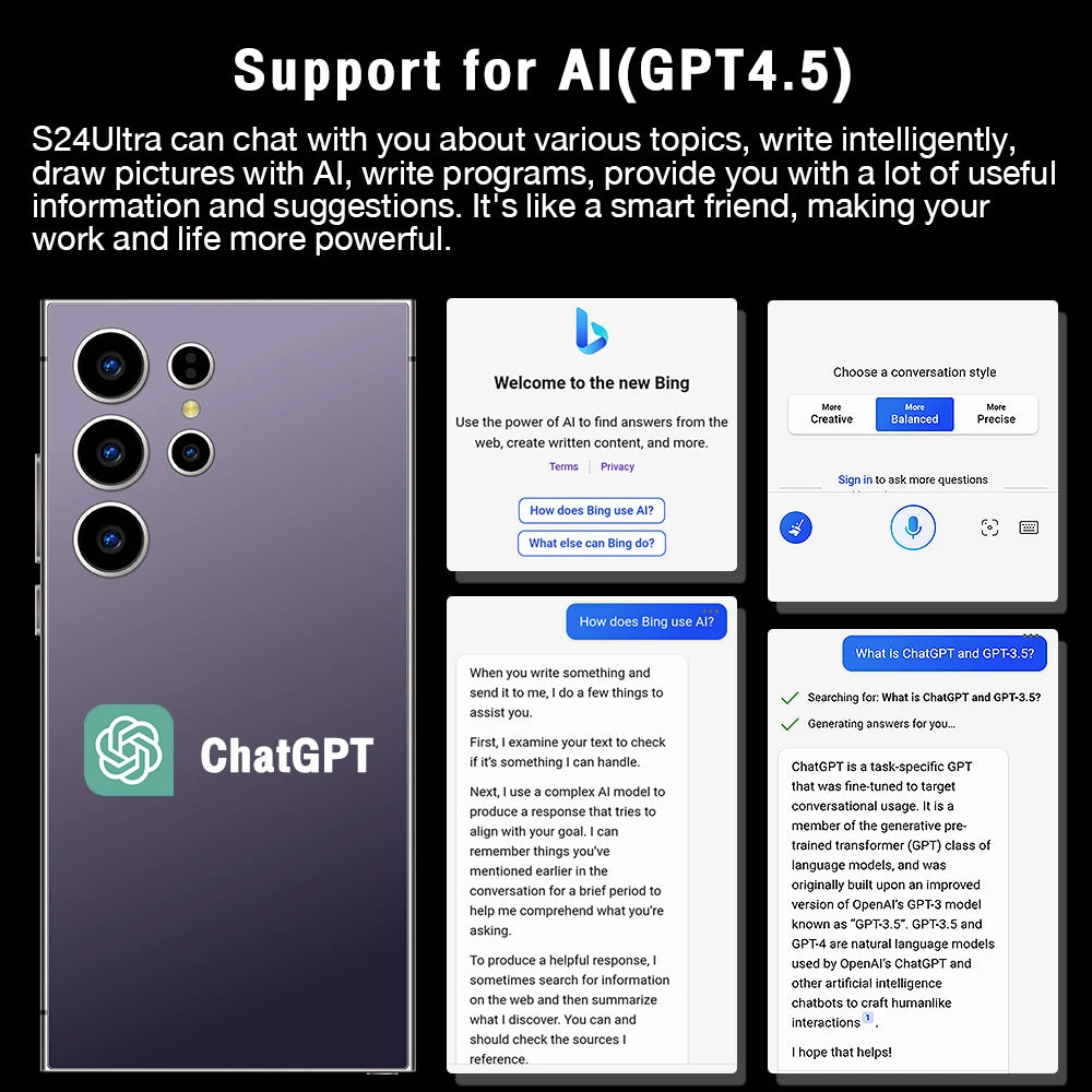 Hot Selling S24 ULTRA Original 6GB+128GB 5G Smartphone 7.3 Inch 72MP+108MP Android 14 Cell Phone Unlocked Gaming Mobile Phones