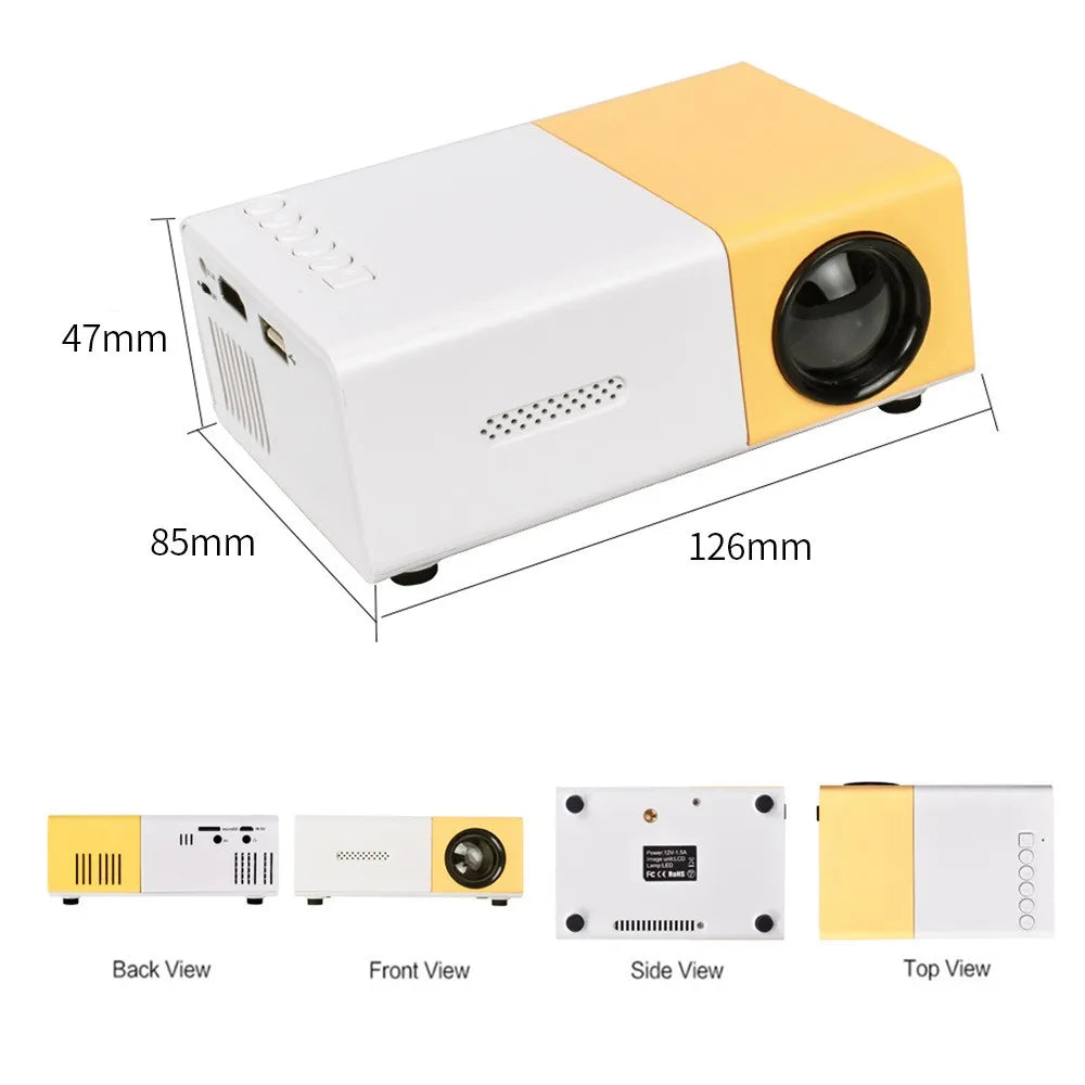 YG300 Mini LED Projector Upgraded Version 1000 Lumen  HDMI-compatible USB Audio Home Media Player Beamer 4k Mini Projector