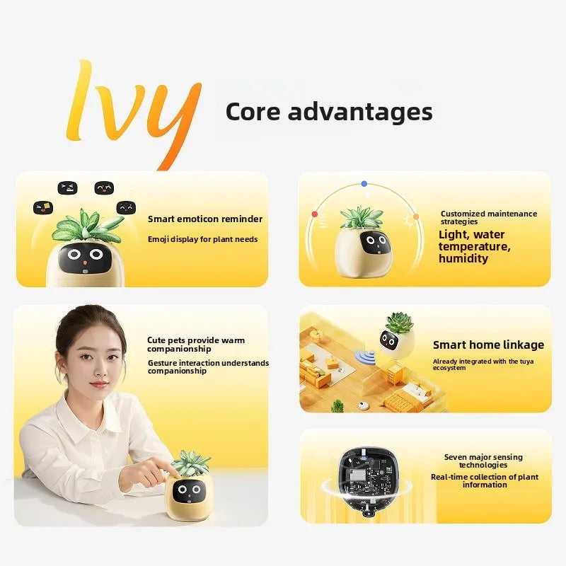 Deepholo IVY Cute Pet Robot Smart Desktop Ornament 1:5 Scale Electronic Toy Plastic Creative AI Birthday Gift