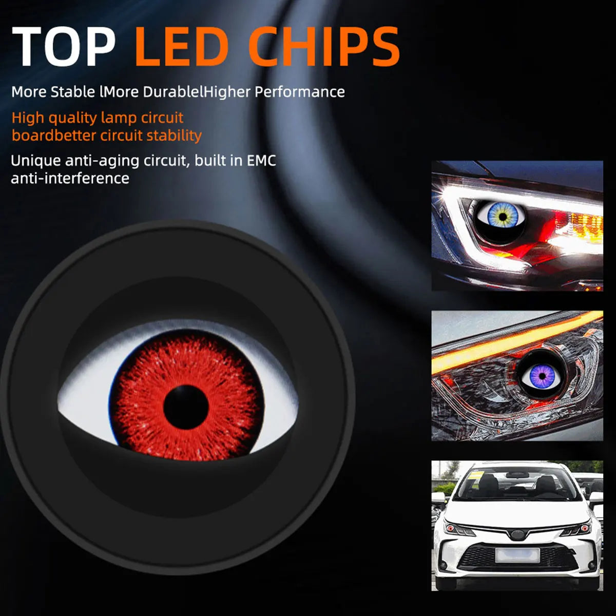 12V Devil Eye 6 Modes With Remote Control Car Led Fog Light Demon Eyes for Cars Motorcycle Dynamic Flashing Led Headlight Lamp