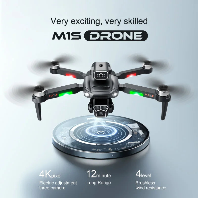 Cheaper M1S Mini Drones 4K Rc Dron HD Dual Camera Brushless Folding Obstacle Avoidance Commercial Toy Drone for Kids