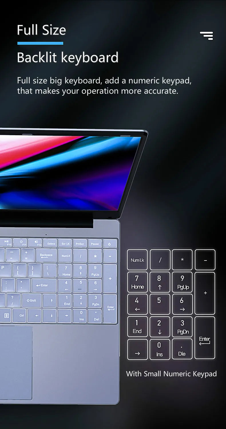 Win 10 Pro Laptop, 15.6" FHD IPS Display, 12G RAM with N5095 Notebook Portable Gaming Laptop