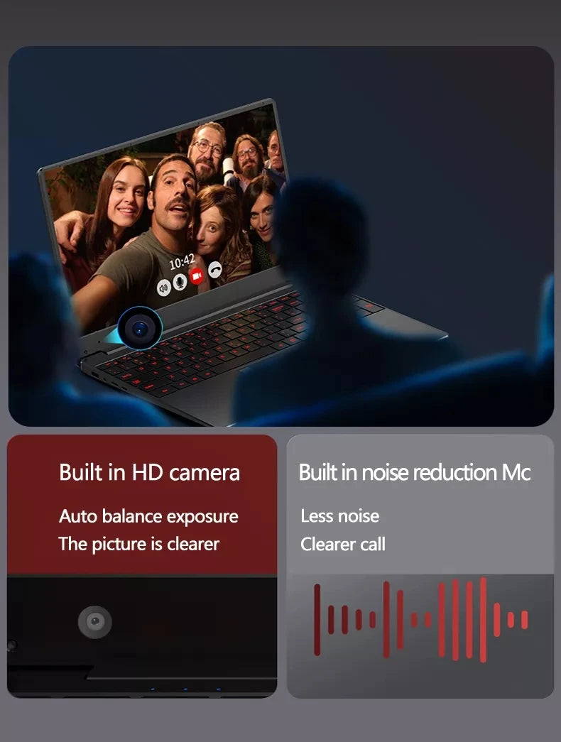 Win 10 Pro Laptop, 15.6" FHD IPS Display, 12G RAM with N5095 Notebook Portable Gaming Laptop