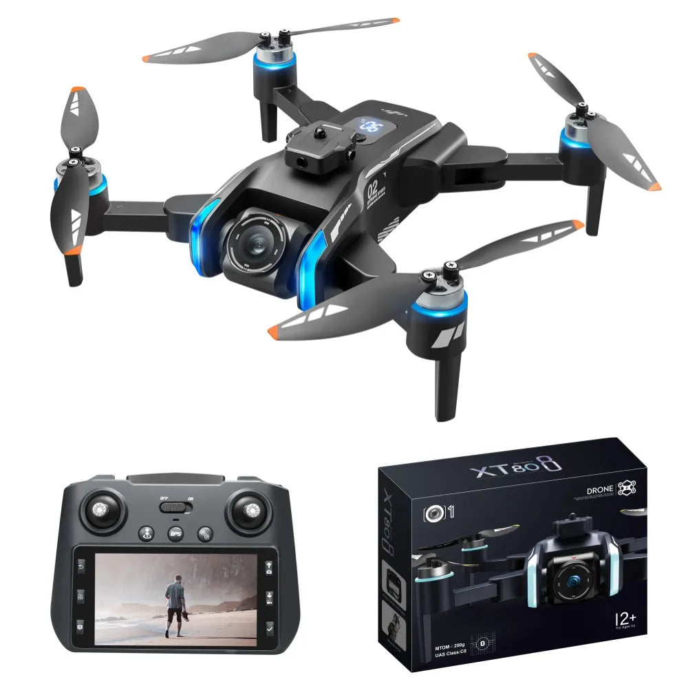 New Model XT808 Drone Professional with 4K HD Dual Camera Quadcopter UAV Remote Control Helicopter FPV Gift Drone with Screen