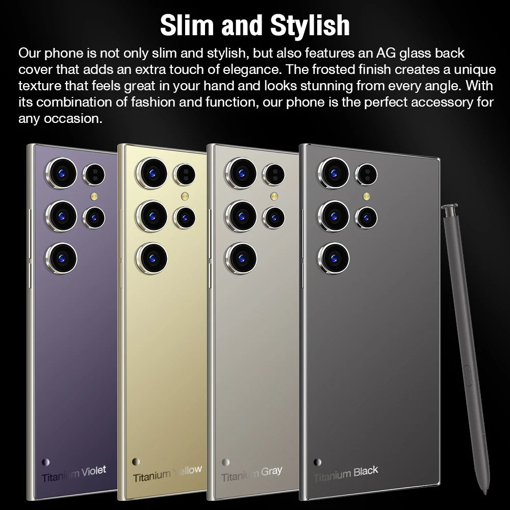 Hot Selling S24 ULTRA Original 6GB+128GB 5G Smartphone 7.3 Inch 72MP+108MP Android 14 Cell Phone Unlocked Gaming Mobile Phones