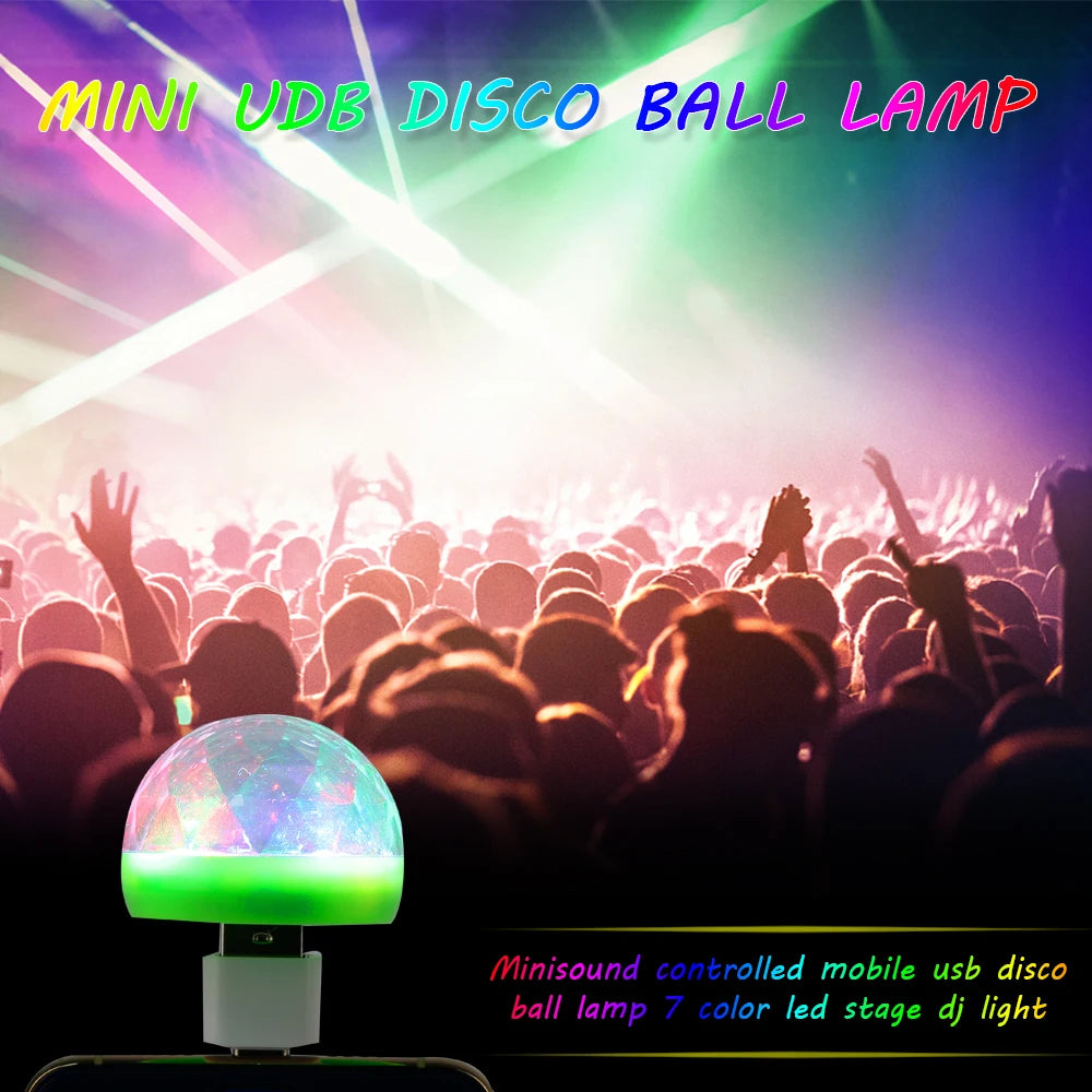 USB Mini Disco Lights,Portable Home Party Light,DC 5V USB Powered Led Stage Party Ball DJ Lighting,Karaoke Party Led Christmas