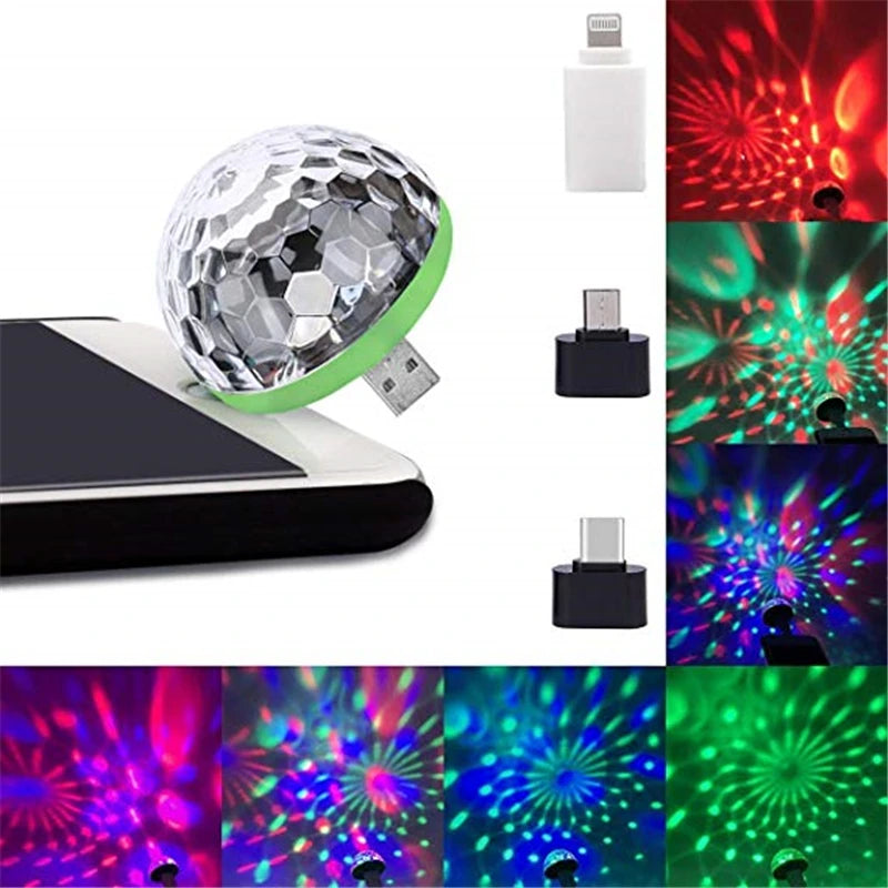 USB Mini Disco Lights,Portable Home Party Light,DC 5V USB Powered Led Stage Party Ball DJ Lighting,Karaoke Party Led Christmas