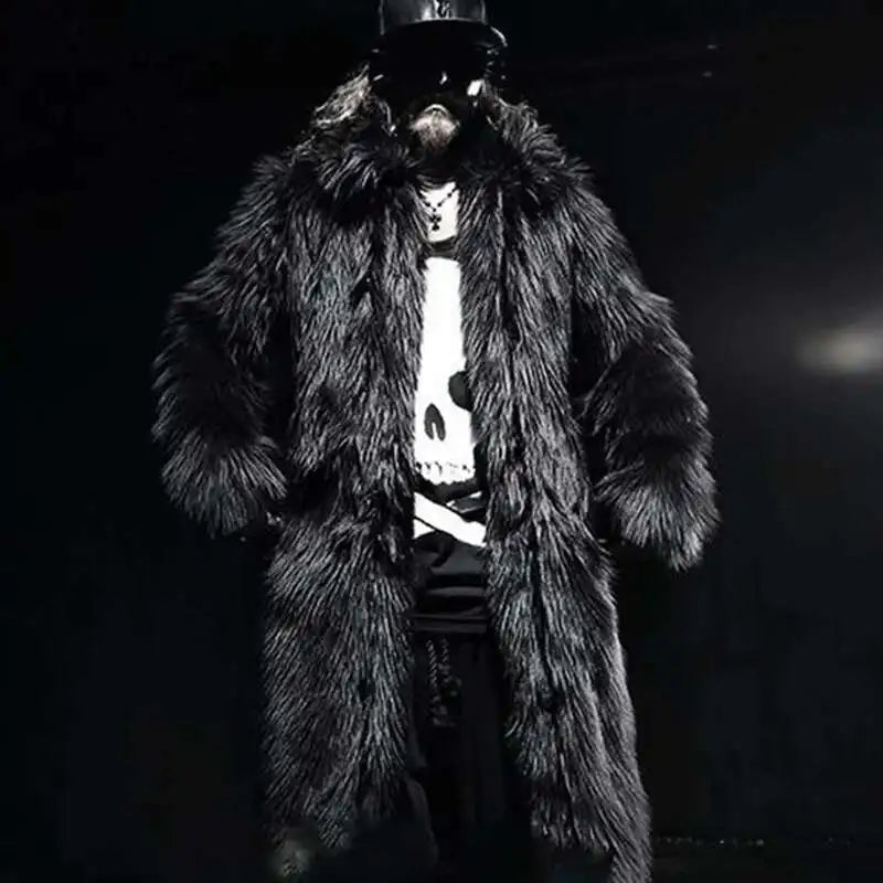 PFHQ Men's Faux Fur Coat Thickened Cotton Warm Darkwear Comfortable Heavy Industry Male Long Length Windbreakers Autumn 21Z2161