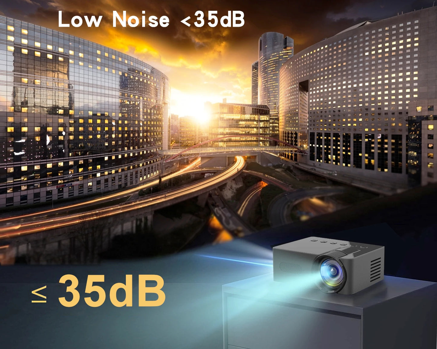 Portable projector YT100. Supports high-definition projection. Mini projector. Mobile cinema.