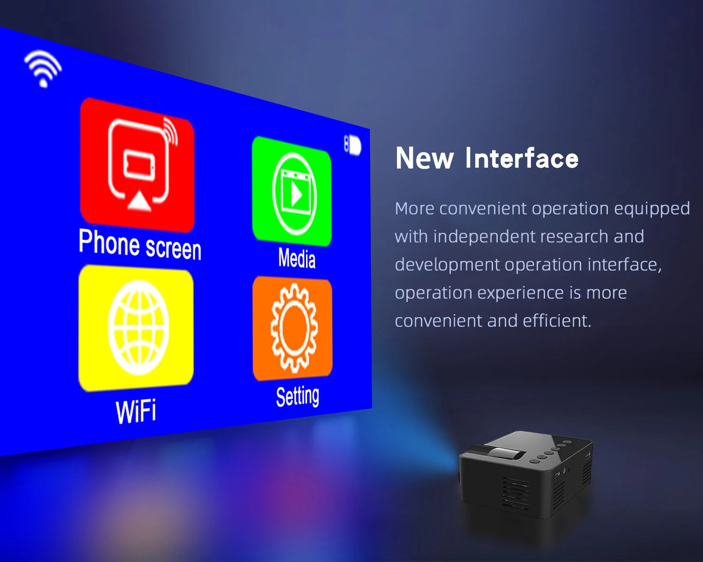 Portable projector YT100. Supports high-definition projection. Mini projector. Mobile cinema.