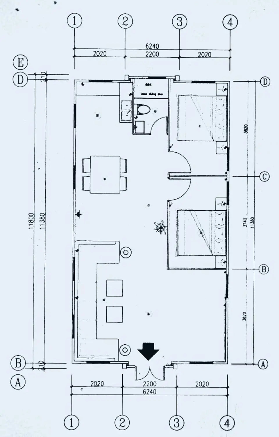 Portable Prefab Tiny Home for Sale, 40ft Modular Home - with 2 Bedrooms, 1 Kitchen & Bathroom, Expandable Container House to