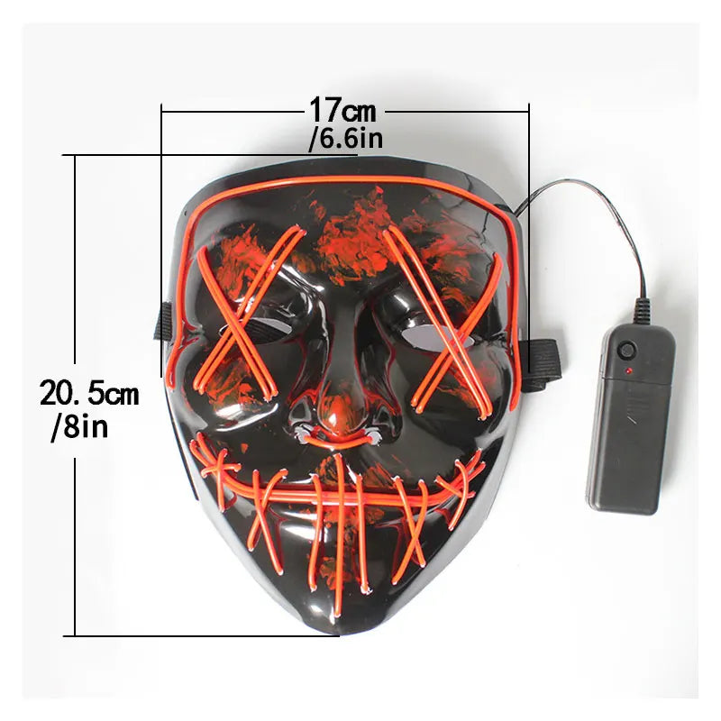 Led Light Emitting Masks Holiday Spooky Dress Up Props Halloween Play Role Masks Masquerade Masks