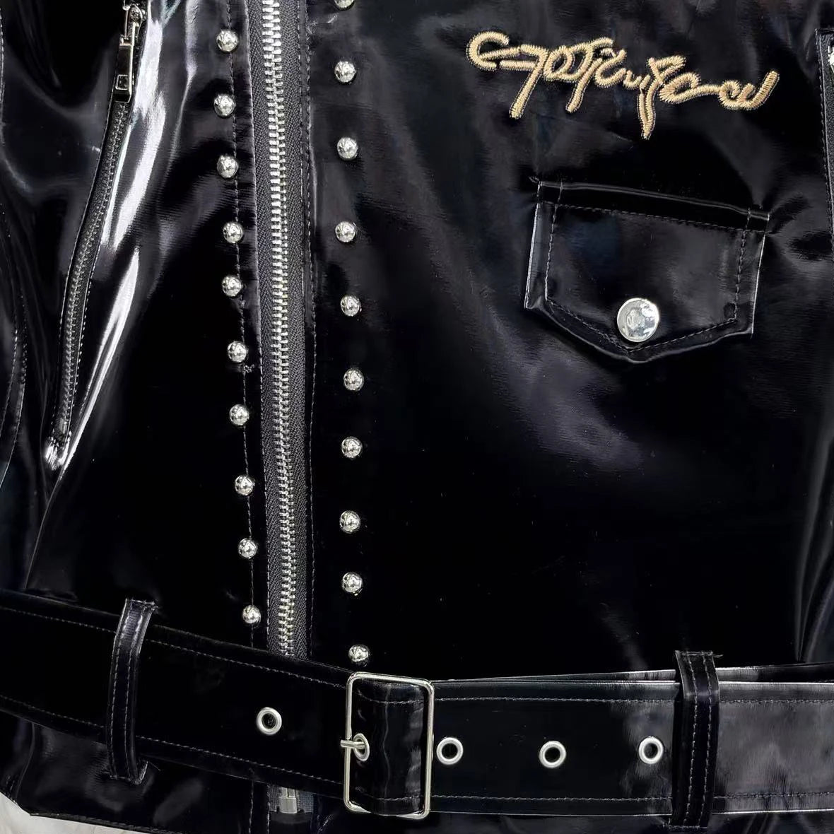 2025 Top Quality Luxury Rivet Decoration Punk Club Outfit Jacket Autumn Black Grey Jacket Coat Jaqueta Bomber Jacket Men