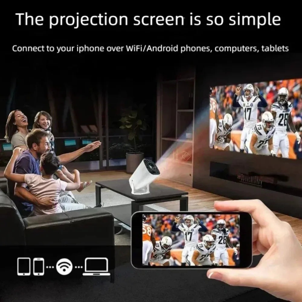 Portable P30 Smart Mini Projector: Android 11,WiFi 6 Connectivity,4K/1080P Compatibility,1280×720P Native,Ideal for Home Cinema