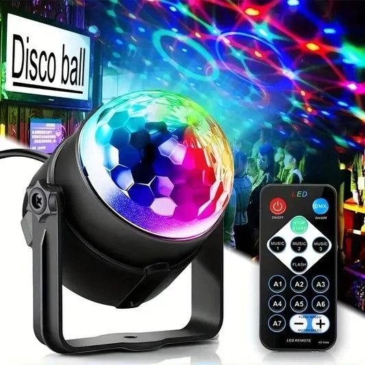 LED Stage Disco Light Rotating DJ Ball Strobe Colorful Magic Dance Car Ambient RGB Christmas Gift Party Club Car Laser Show Lamp