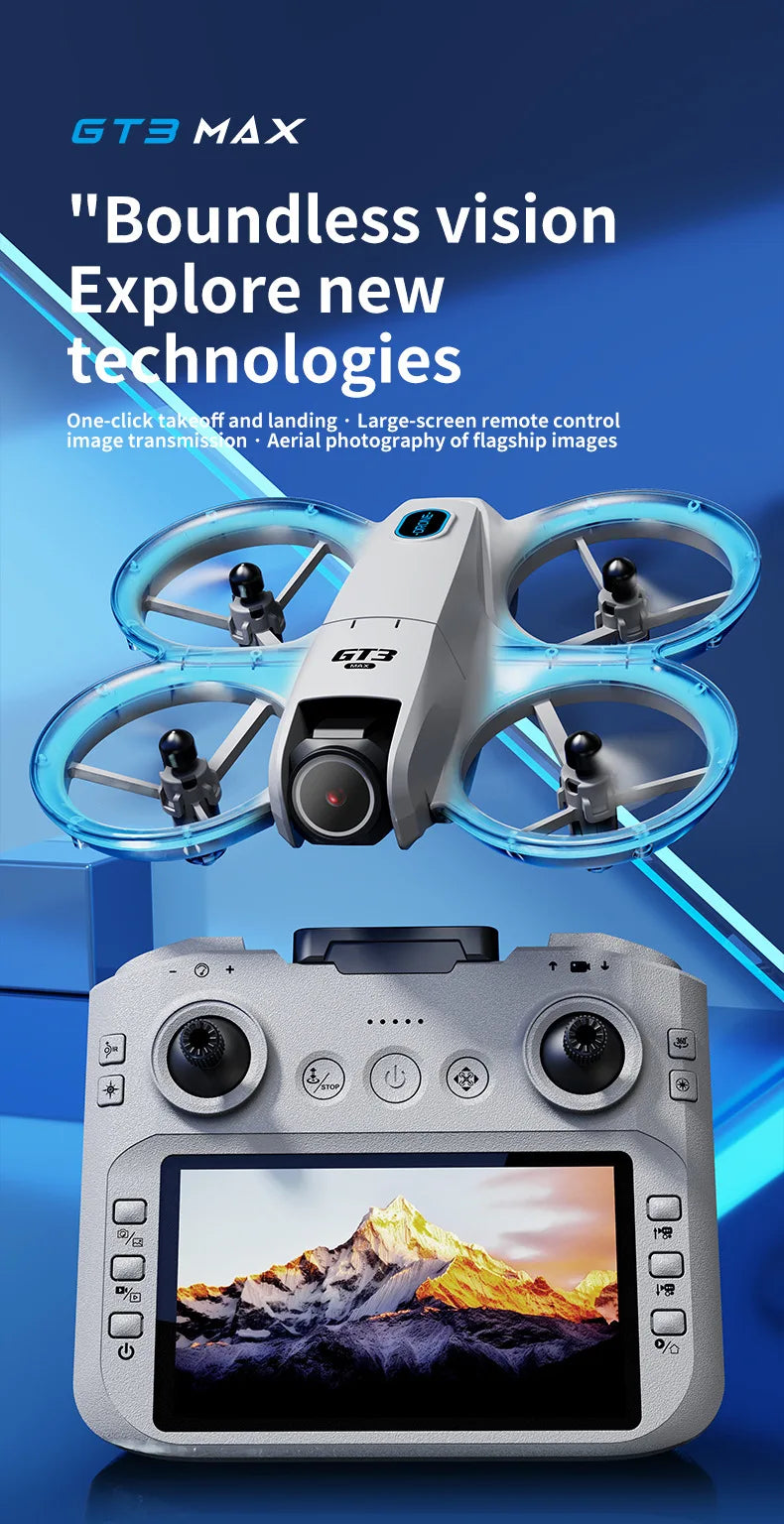 2025New GT3 MAX Drone 8K HD 4.3" Remote Control Headless Mode Helicopter 360° Flip Quadcopter Toys Mini Drone Fors Kid Toy Gifts