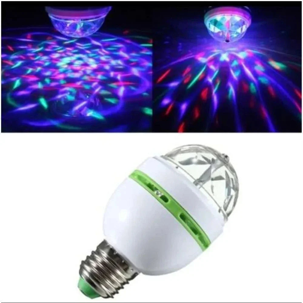 E27 Disco Light Rotating RGB Party Lamp LED Strobe Light Crystal Disco Bulb for Birthday Party Club Bar KTV Halloween Christmas