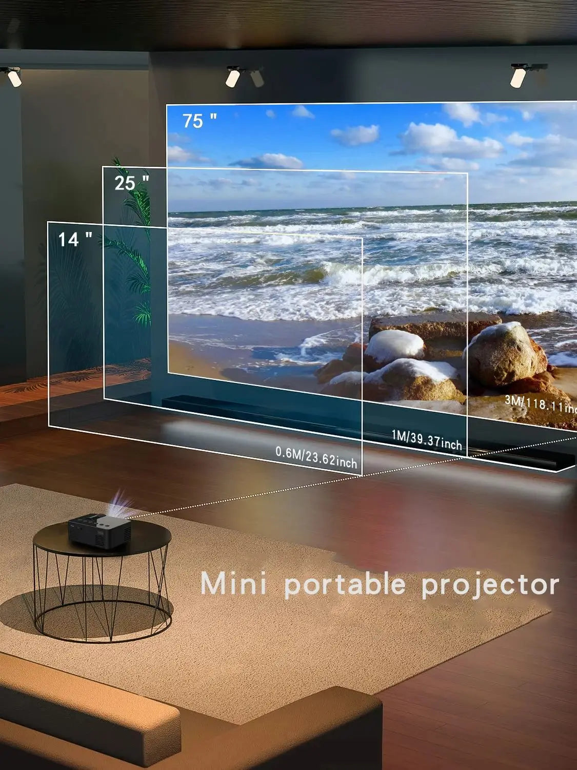 Portable projector YT100. Supports high-definition projection. Mini projector. Mobile cinema.