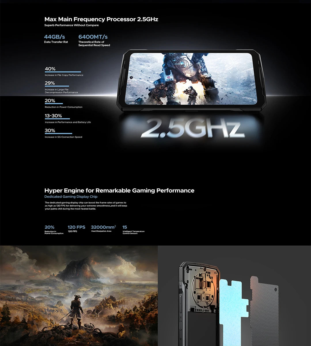 DOOGEE V40 5G Rugged Phone 6.78" FHD 120Hz Display Dimensity 7300 5G 12GB+512GB 8680mAh Battery 108MP Camera NFC Android 14