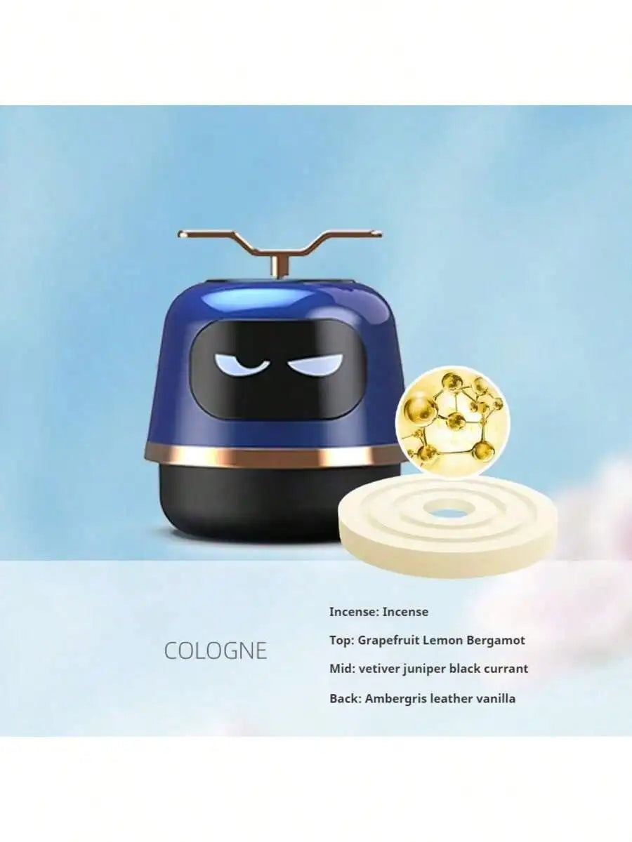 1pc Robot Car Air Freshener, Automotive Perfume Essential Oil, Center Console Decoration, High-Grade Solar-Powered Rotating Air