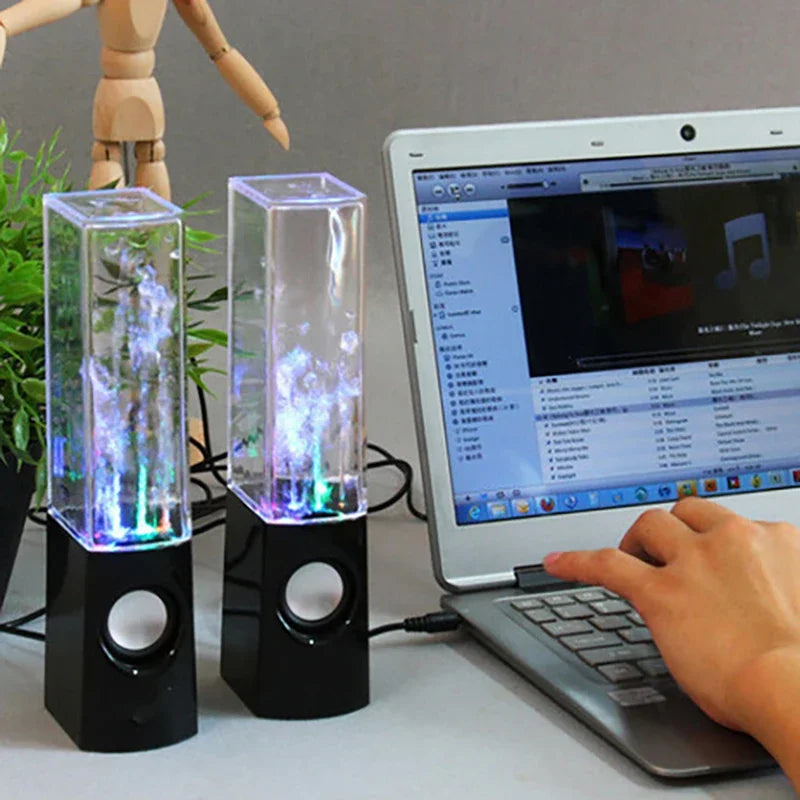 2PCS Dancing Water LED Speakers for PC & Laptop Audio