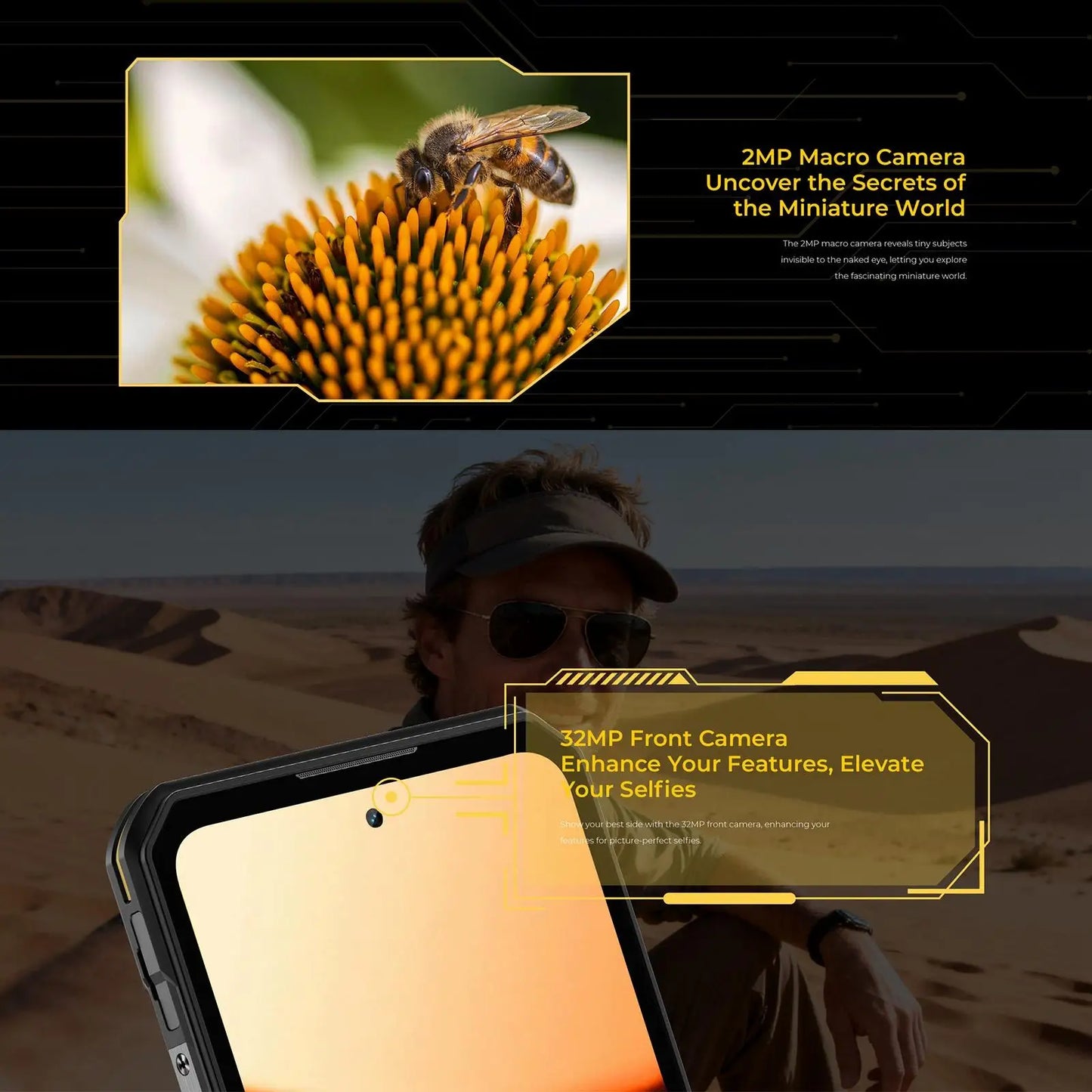 Oukitel WP60 Rugged Phone 12GB/16GB+512GB Night Vision 108MP Camera 7.2'' Android 15 Dimensity 7025 10000mAh NFC 5G Smartphone