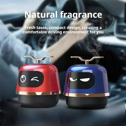 1pc Robot Car Air Freshener, Automotive Perfume Essential Oil, Center Console Decoration, High-Grade Solar-Powered Rotating Air