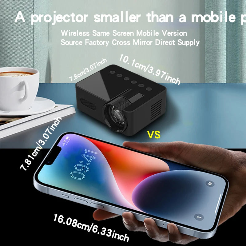 Portable projector YT100. Supports high-definition projection. Mini projector. Mobile cinema.